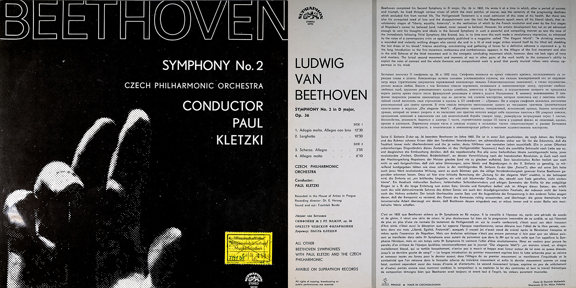 Beethoven - Sinfonie Nr. 2 in D major op. 36 - Czech Philharmonic Orchestra, Dirigent  Paul Kletzki